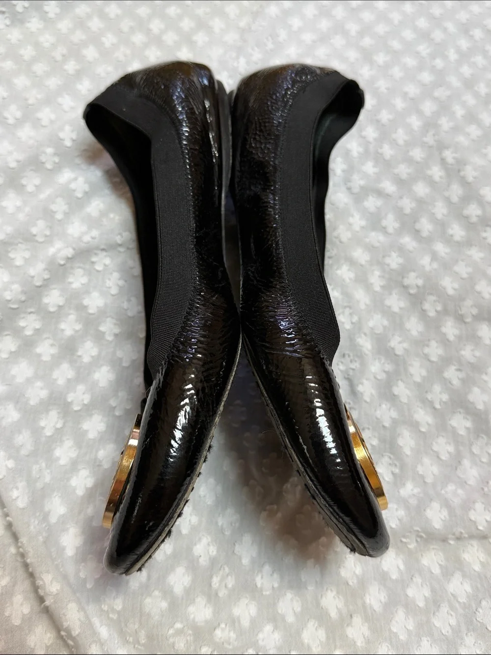 Tory Burch Caroline Flats Black Patent size 9